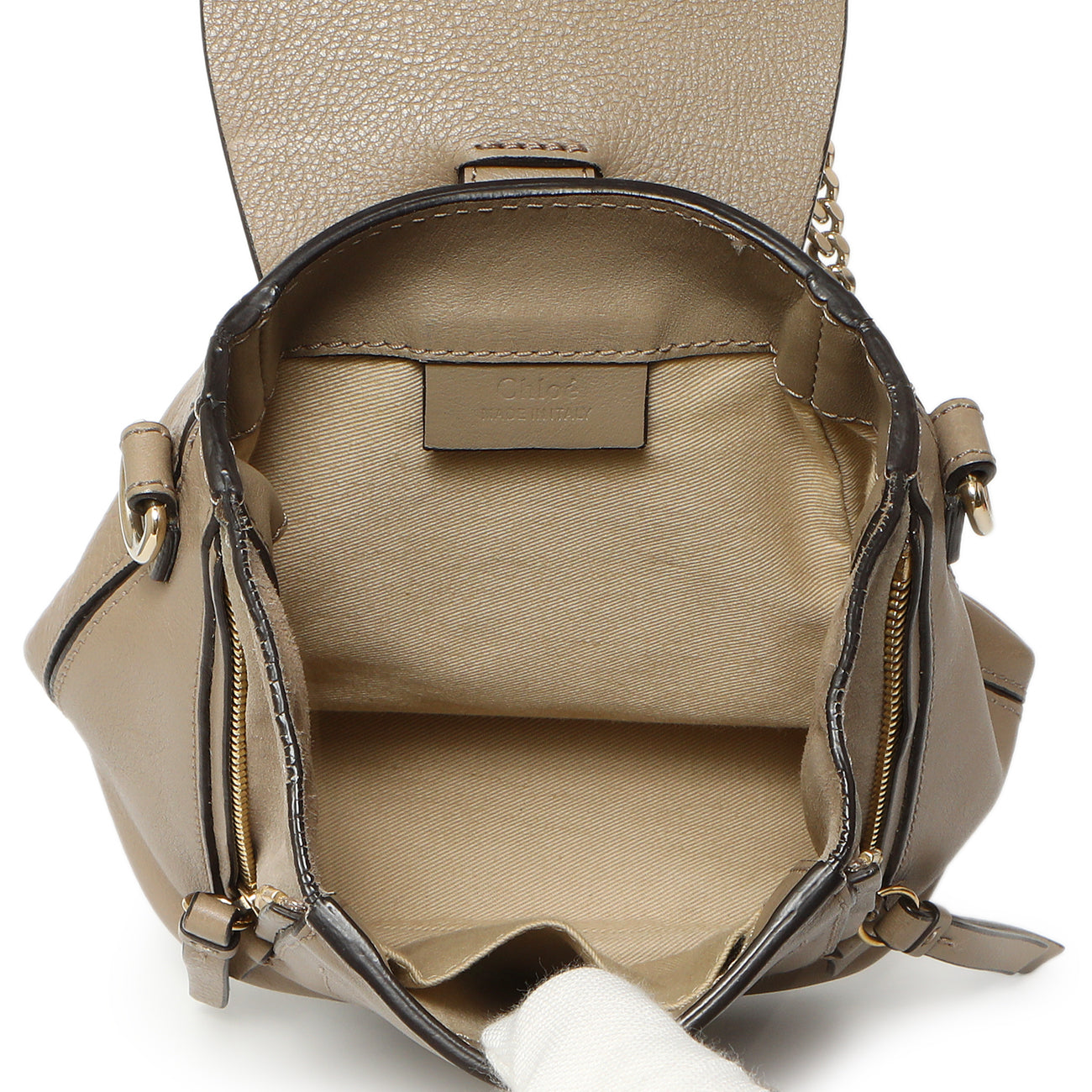 Exclusive Chloe Grey Suede Calfskin Mini Faye Backpack — Alternate View 8