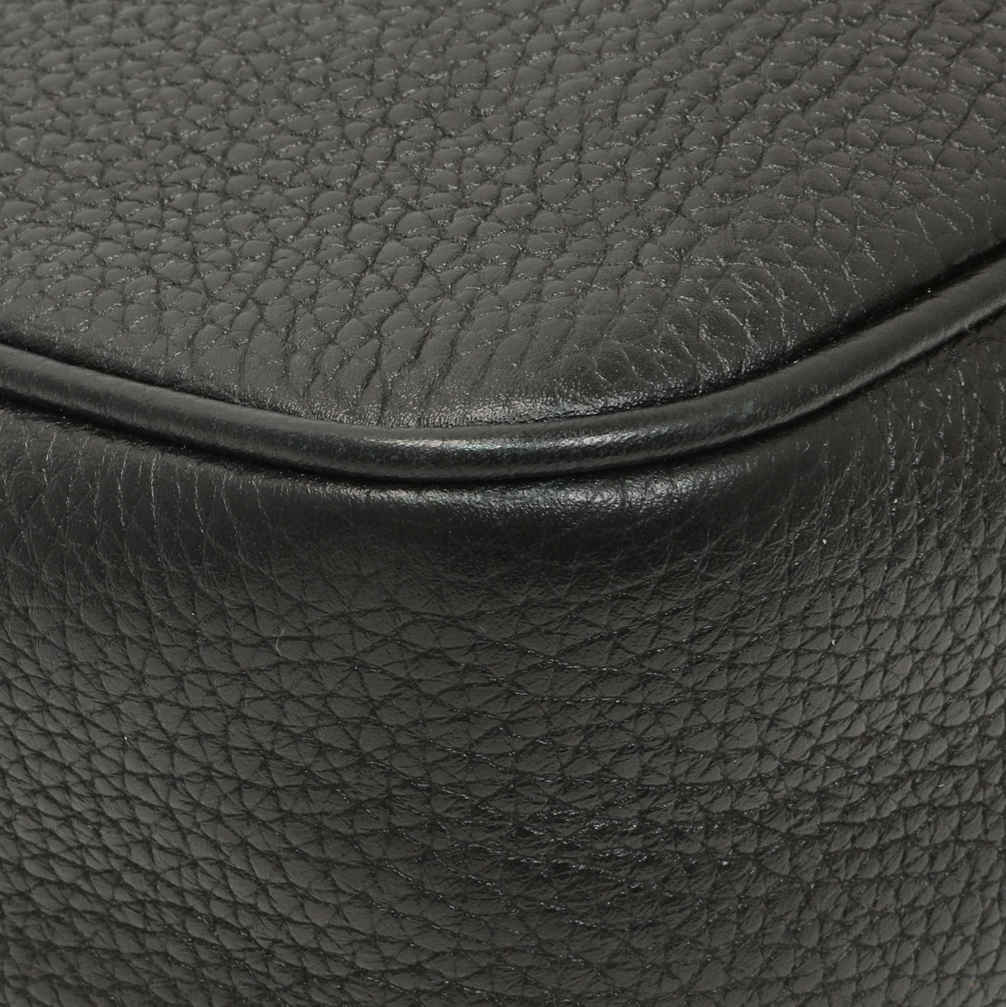 Exclusive Gucci Black Pebbled Calfskin Small Soho Disco Bag — Lifestyle View
