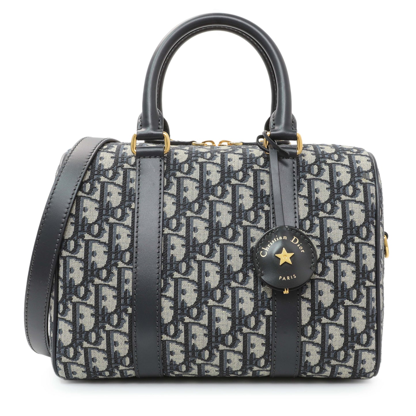 Exclusive Christian Dior Oblique Groove 25 Bowling Bag — Front View
