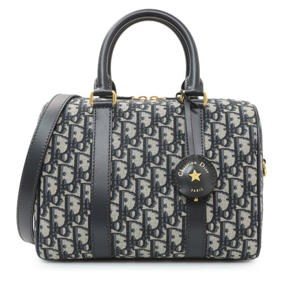 Exclusive Christian Dior Oblique Groove 25 Bowling Bag — Front View
