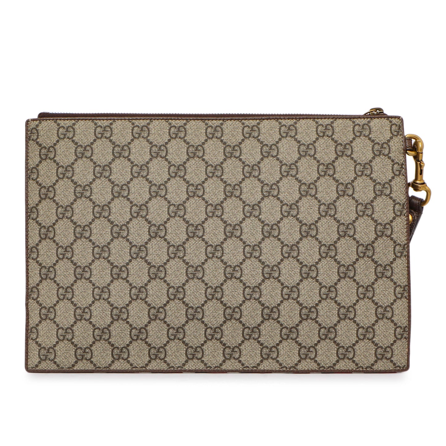 Exclusive Gucci GG Supreme Monogram Courrier Neo Vintage Zip Wristlet — Side View