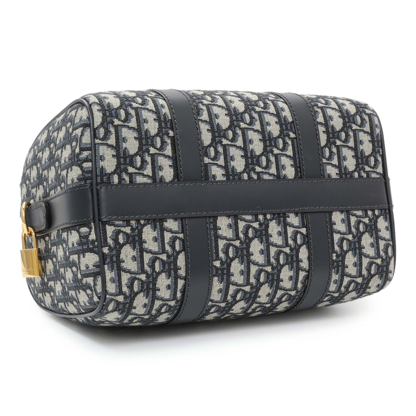 Exclusive Christian Dior Oblique Groove 25 Bowling Bag — Back View