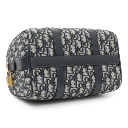 Exclusive Christian Dior Oblique Groove 25 Bowling Bag — Back View
