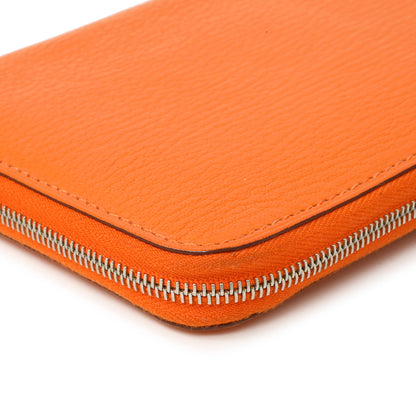 Exclusive Hermes Orange Chevre Mysore Azap Wallet — Lifestyle View