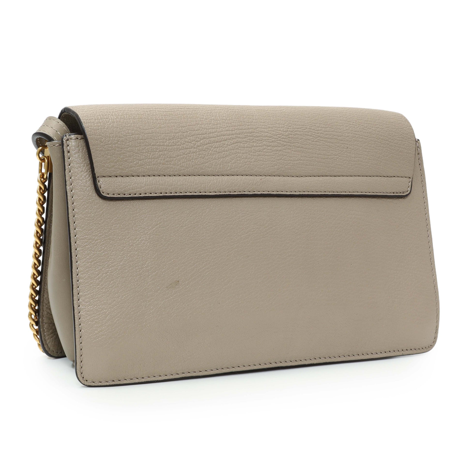 Exclusive Chloe Motty Grey Grained Calfskin Small Faye Shoulder Bag — Side View