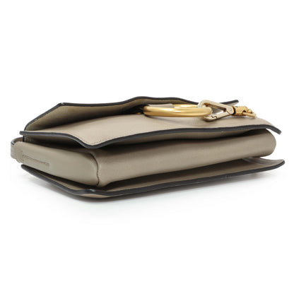 Exclusive Chloe Motty Grey Grained Calfskin Small Faye Shoulder Bag — Back View