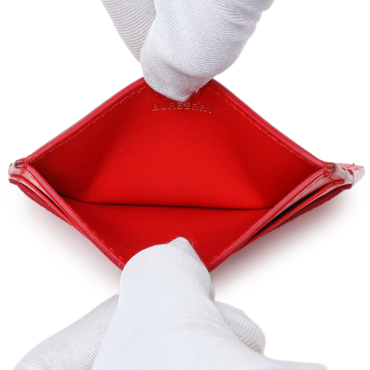Exclusive Burberry Red Calfskin Card Holder — Top View