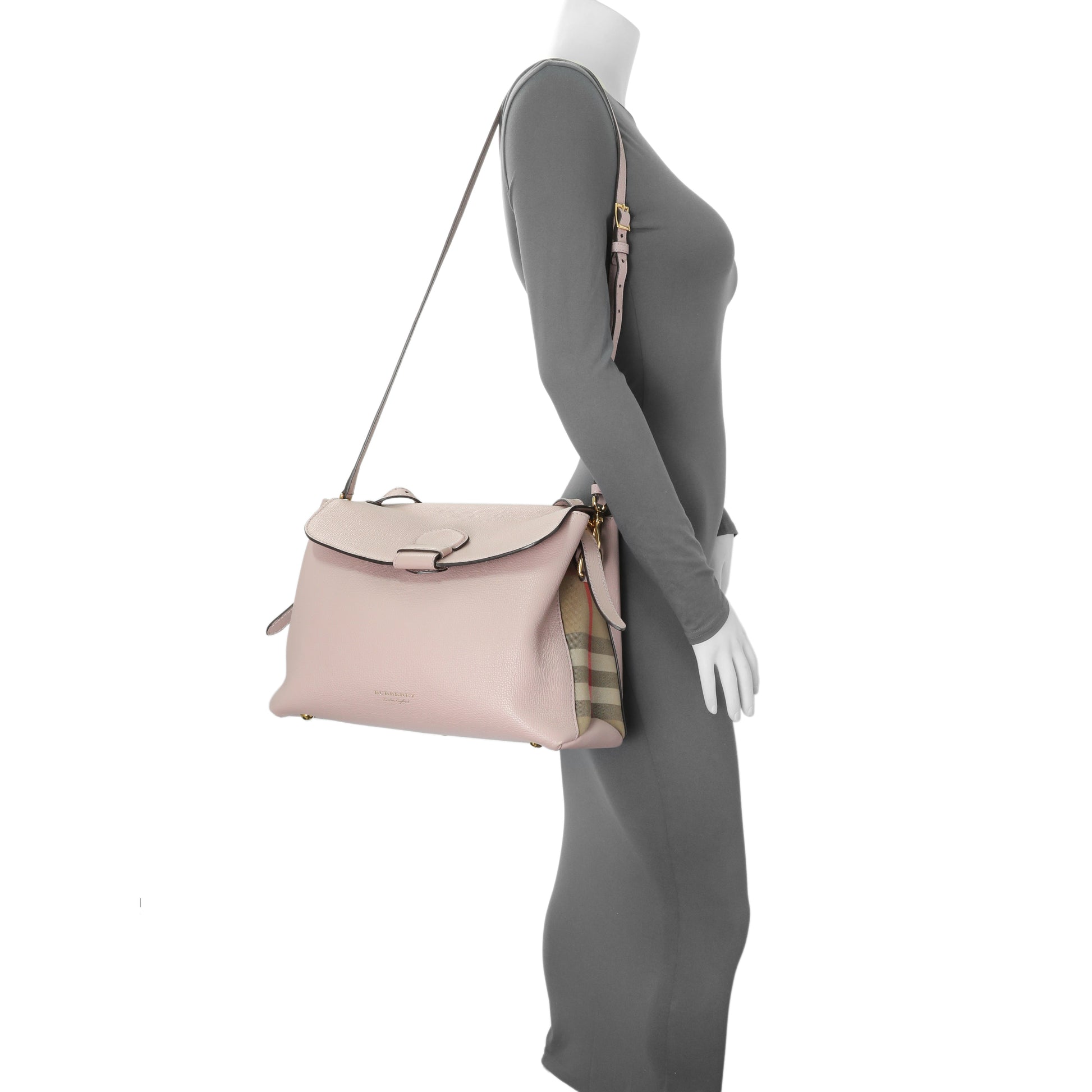 Exclusive Burberry Pale Orchid Derby Calfskin House Check Medium Camberley — Alternate View 11