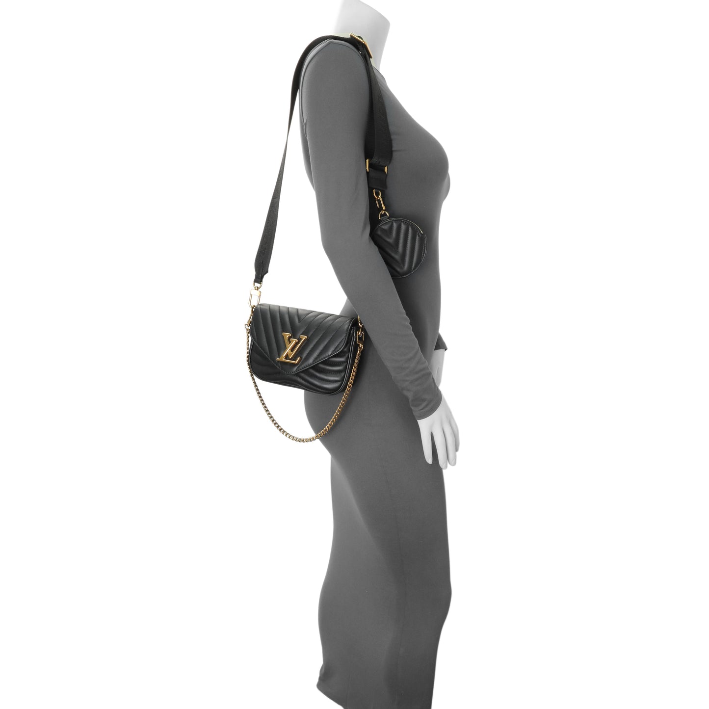Exclusive Louis Vuitton Black Calfskin New Wave Multi Pochette — Alternate View 7