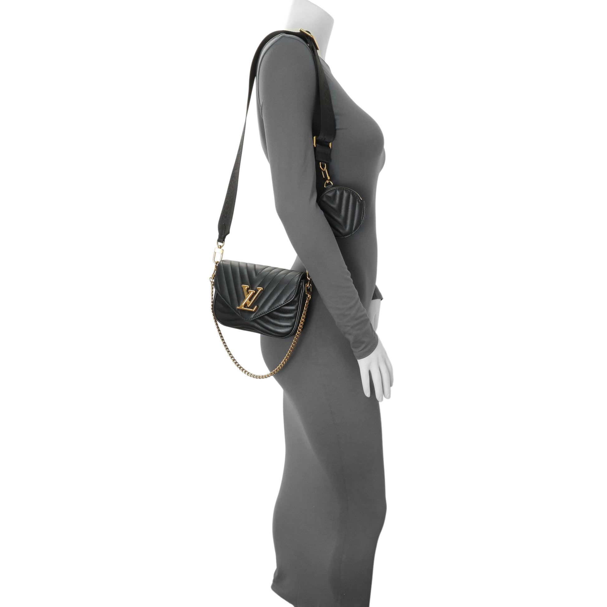 Exclusive Louis Vuitton Black Calfskin New Wave Multi Pochette — Alternate View 7