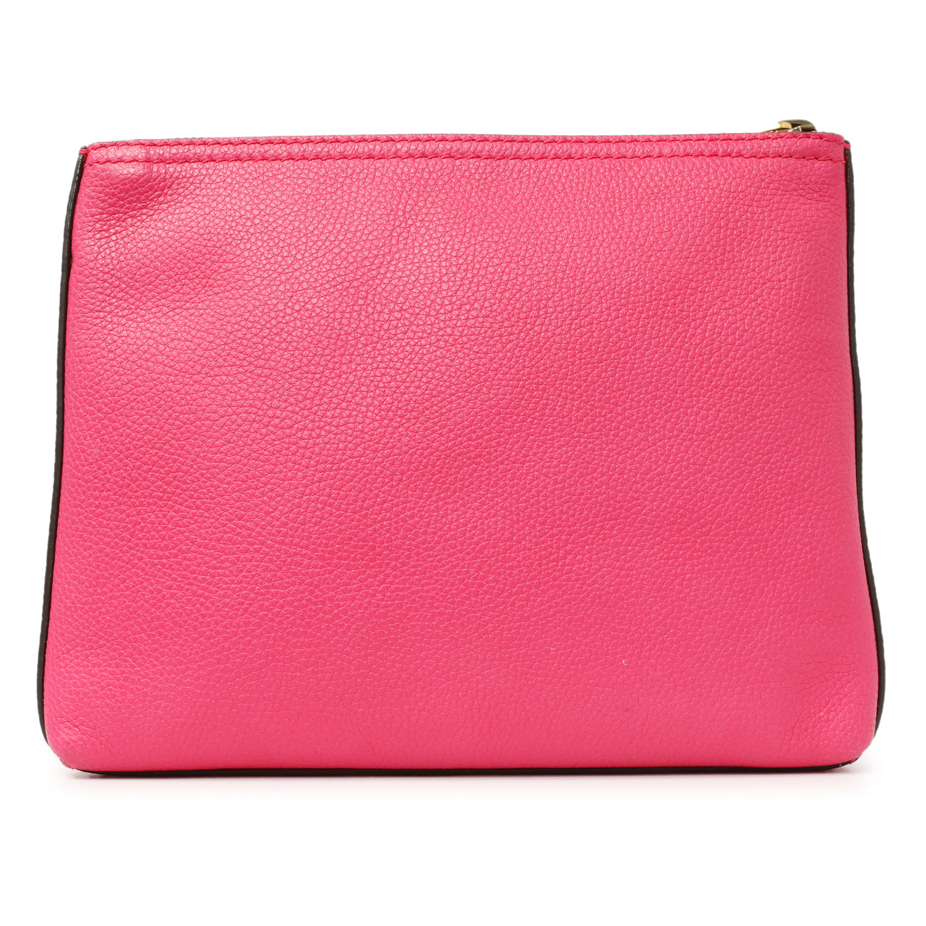 Exclusive Gucci Pink Pebbled Calfskin Logo Portfolio Clutch — Side View