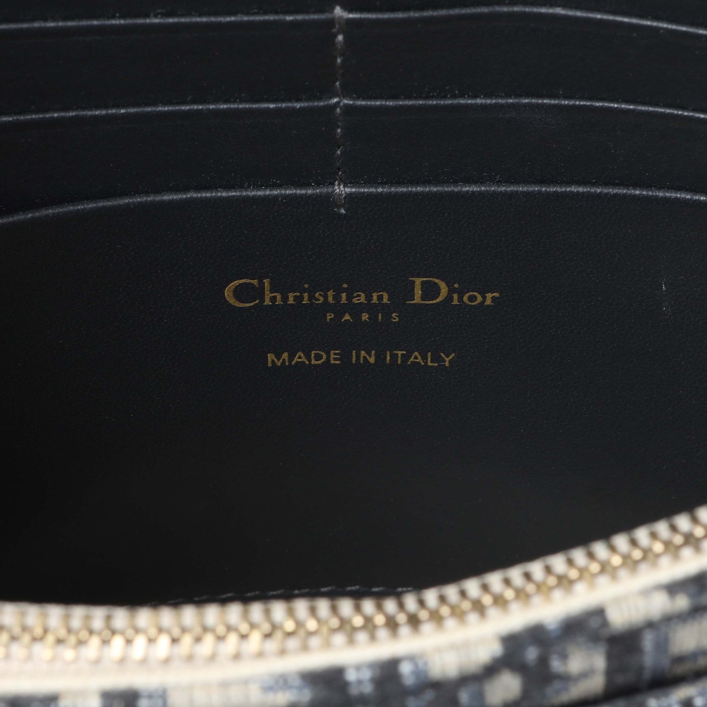 Exclusive Christian Dior Oblique Saddle Chain Pouch — Detail View