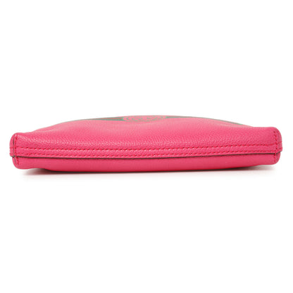 Exclusive Gucci Pink Pebbled Calfskin Logo Portfolio Clutch — Back View