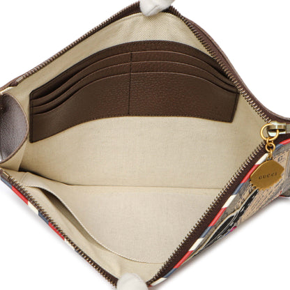 Exclusive Gucci GG Supreme Monogram Courrier Neo Vintage Zip Wristlet — Top View