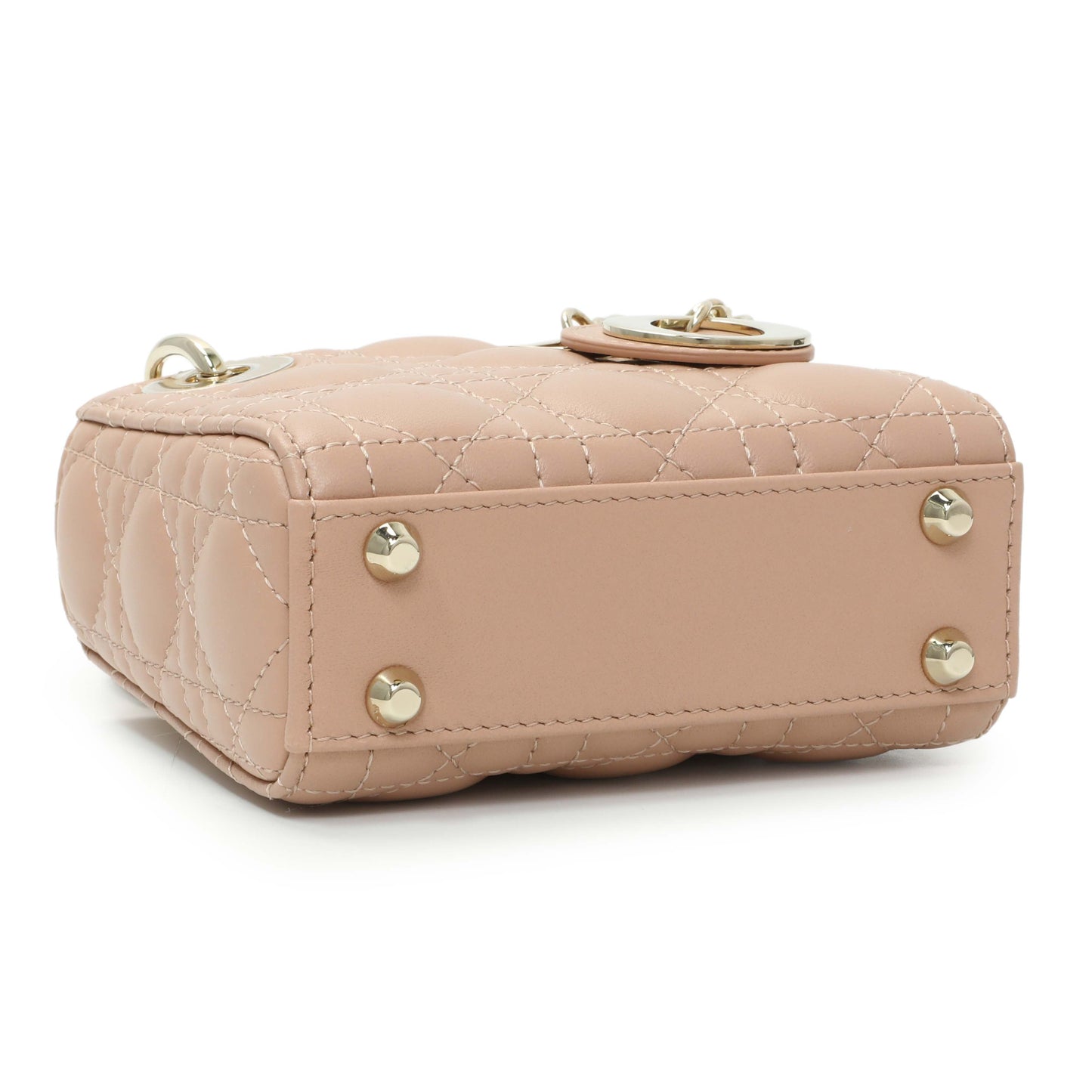 Exclusive Christian Dior Lambskin Cannage Micro Lady Dior — Back View