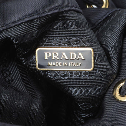 Exclusive Prada Navy Re-Edition 1978 Mini Re-Nylon Bucket Bag — Detail View