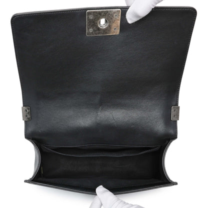 Exclusive Chanel Black Quilted Lambskin Medium Boy Flap — Alternate View 9