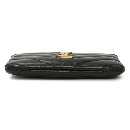 Exclusive Saint Laurent Black Calfskin Matelasse Monogram Key Pouch — Back View