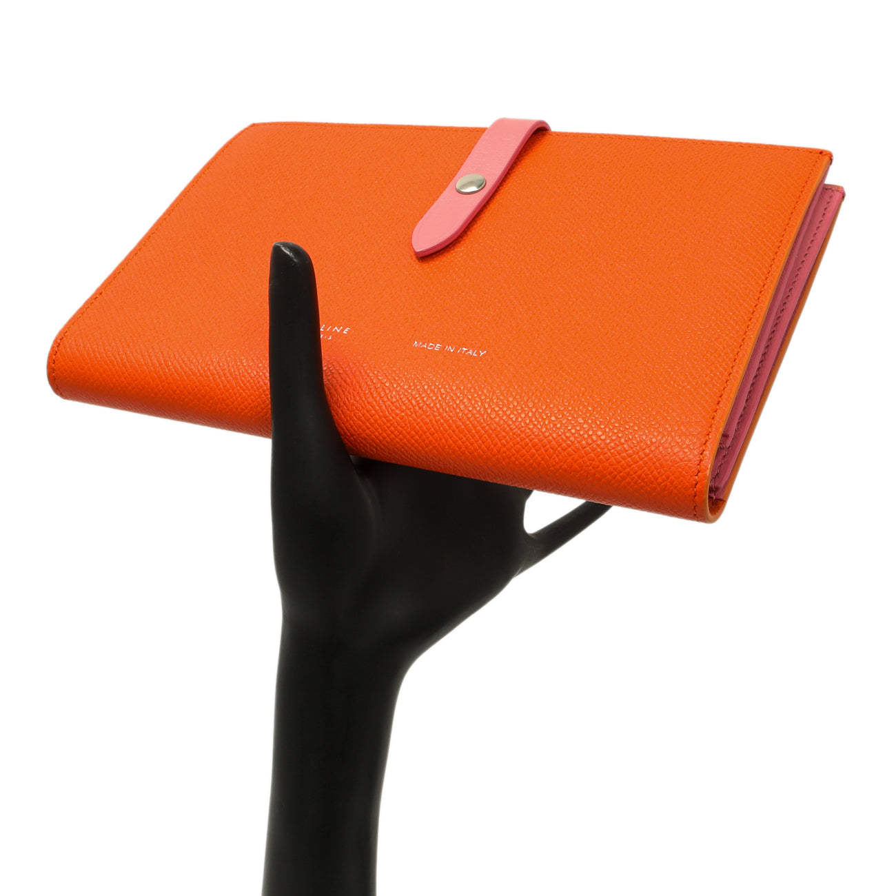 Exclusive Celine Orange Grained Calfskin Large Multifunction Strap Wallet — Alternate View 7