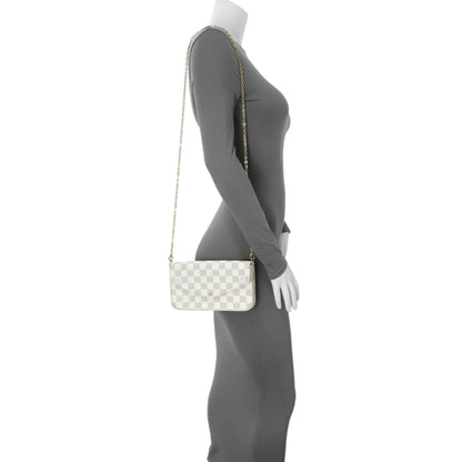 Exclusive Louis Vuitton Damier Azur Pochette Felicie Chain Wallet — Alternate View 7