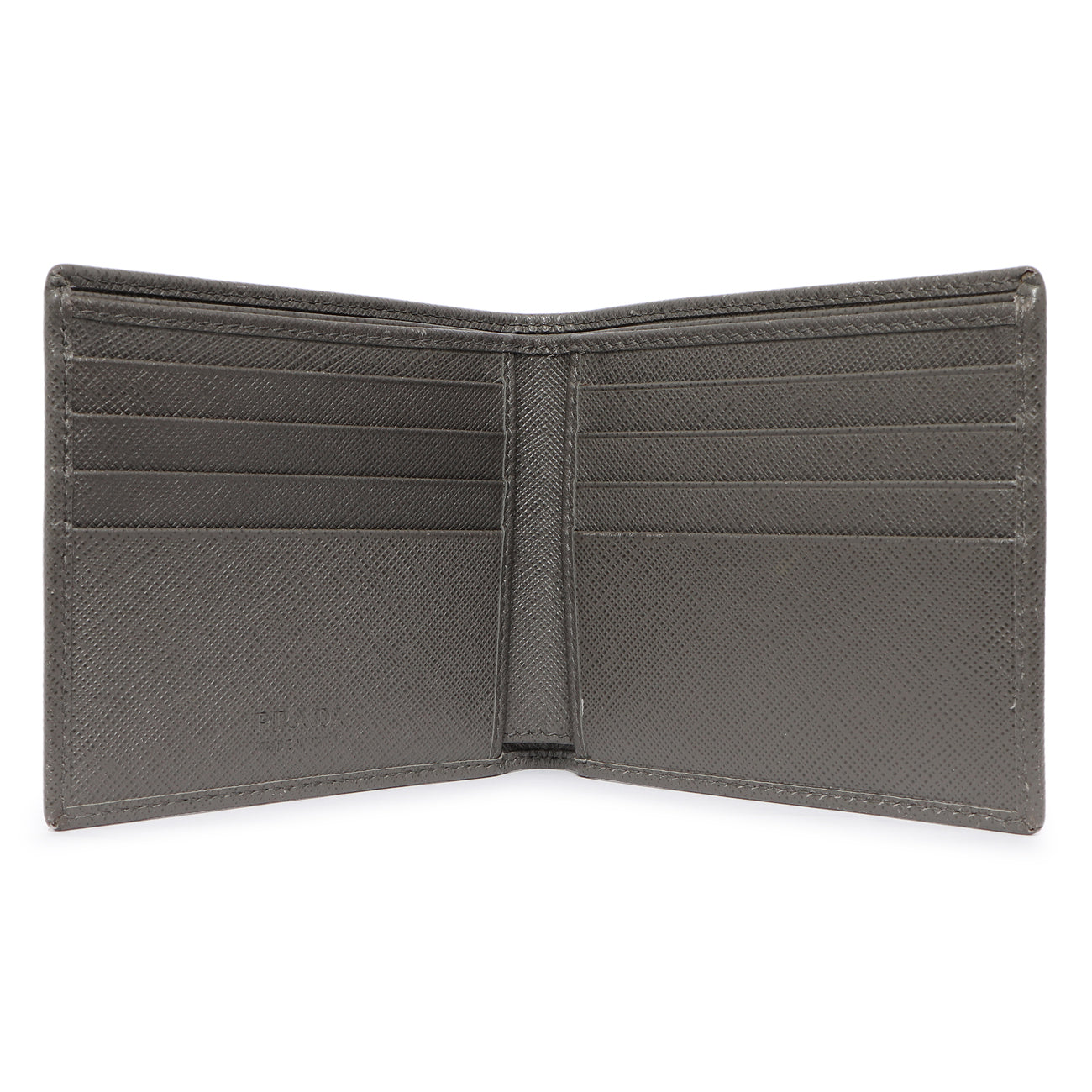 Exclusive Prada Grey Saffiano Bifold Wallet — Alternate View 8