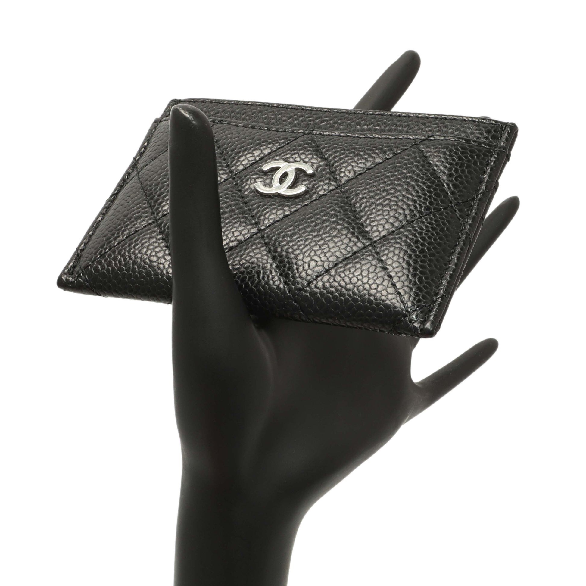 Exclusive Chanel Black Quilted Caviar Card Holder — Alternate View 8