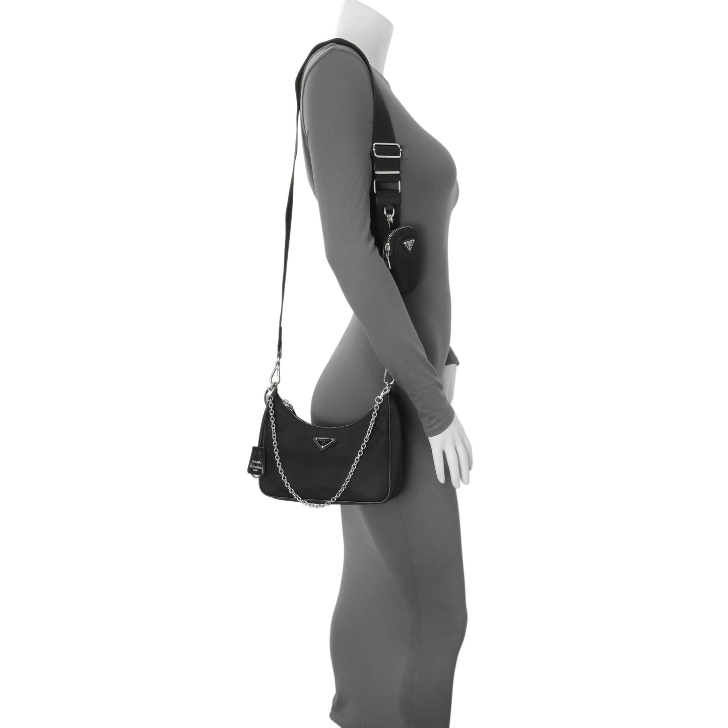 Exclusive Prada Black Nylon Re-Edition 2005 Shoulder Bag — Alternate View 11