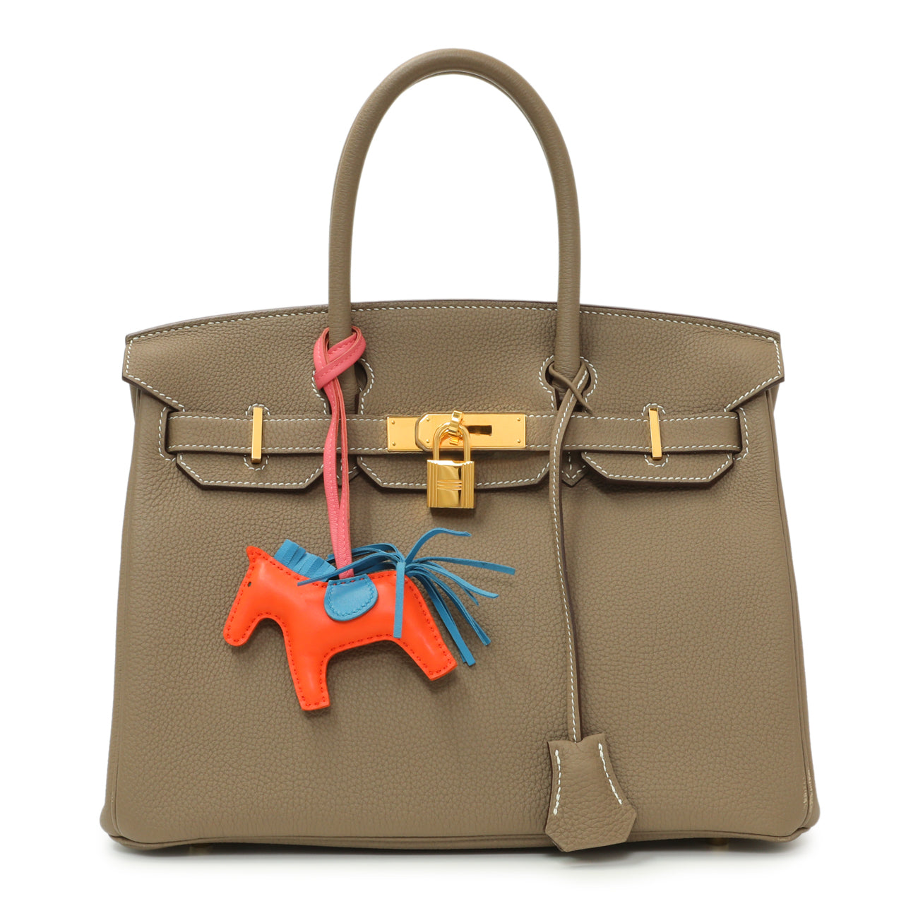 Exclusive Hermes Milo Lambskin Grigri Rodeo Horse Bag Charm PM — Top View