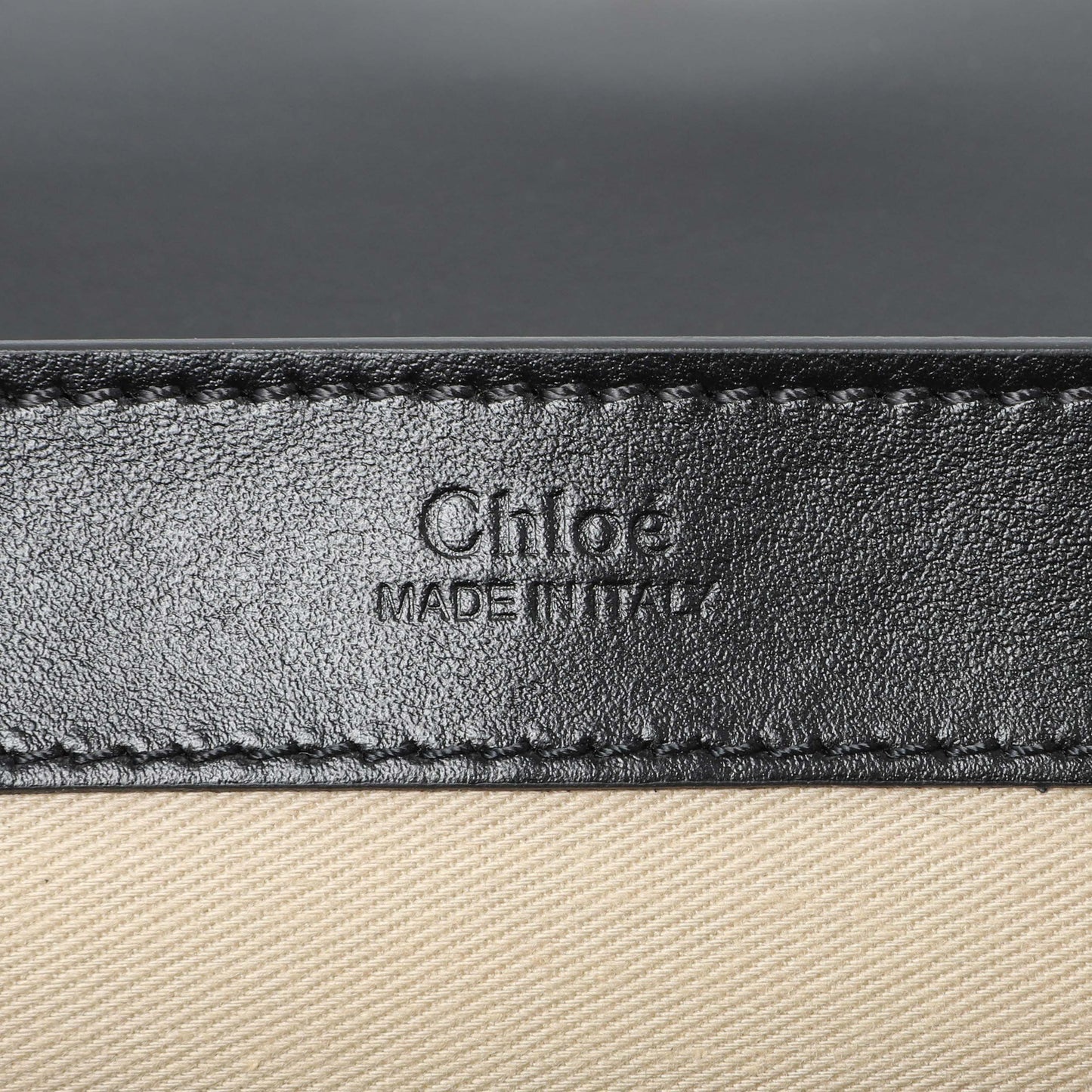 Exclusive Chloe Black Calfskin C Chain Clutch — Detail View