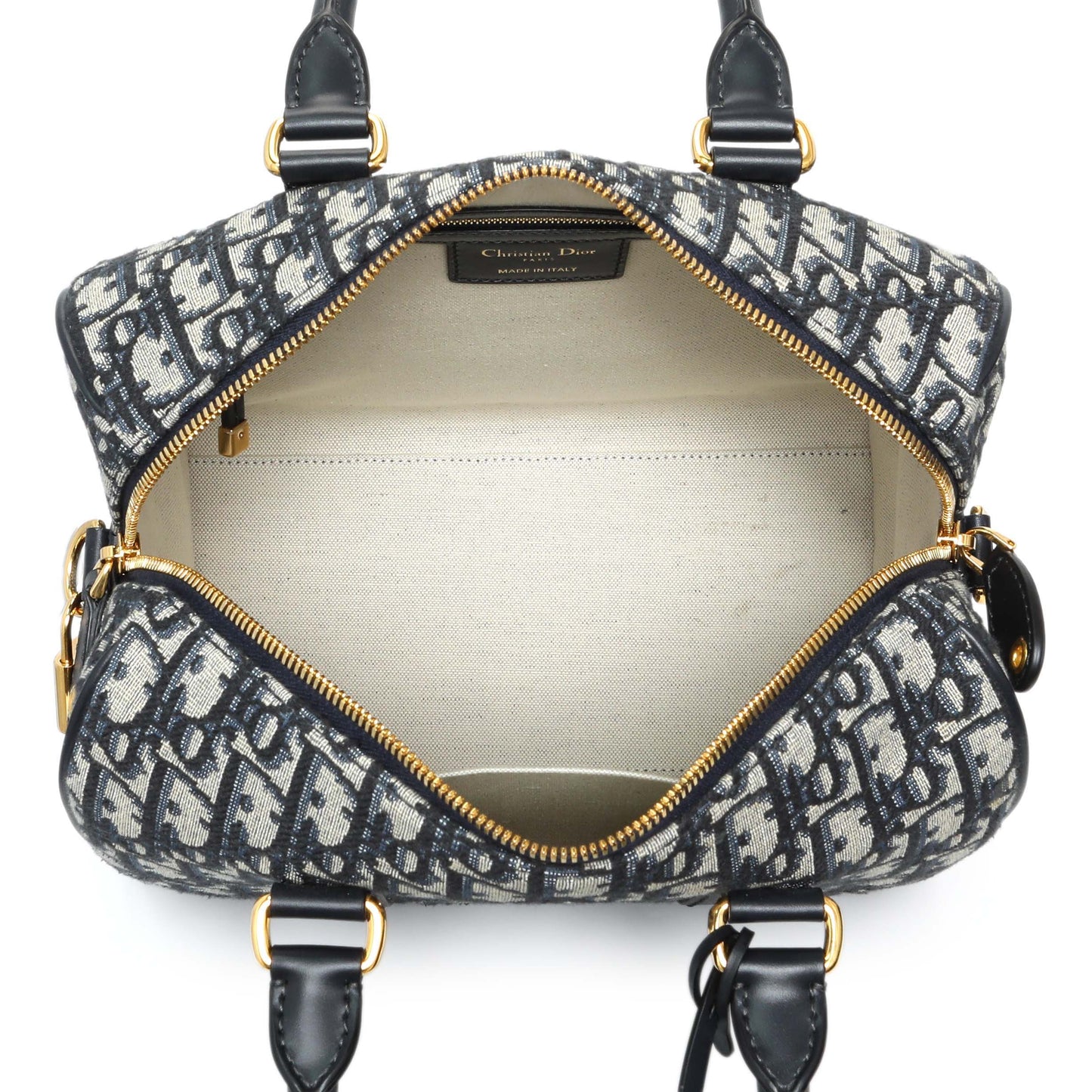Exclusive Christian Dior Oblique Groove 25 Bowling Bag — Top View