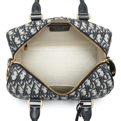 Exclusive Christian Dior Oblique Groove 25 Bowling Bag — Top View