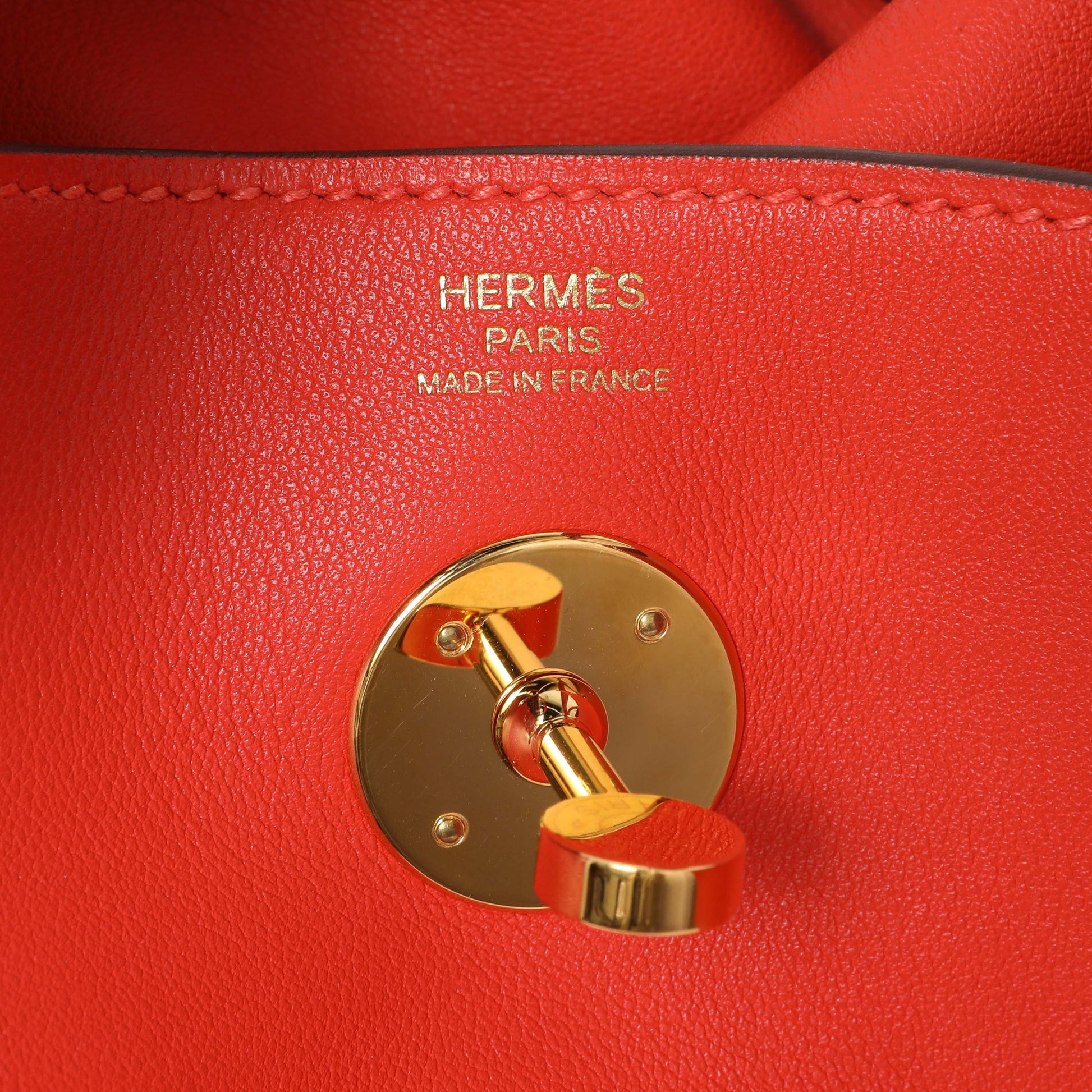 Exclusive Hermes Rouge Tomate Swift Lindy 26 — Detail View
