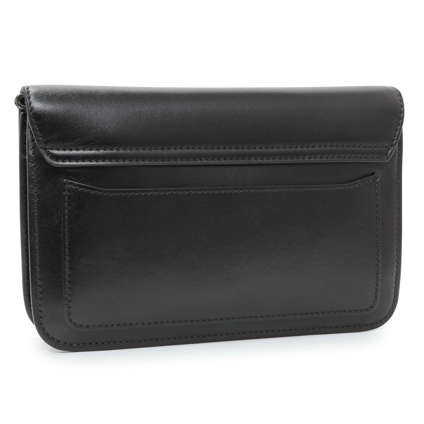 Exclusive Chloe Black Calfskin C Chain Clutch — Side View