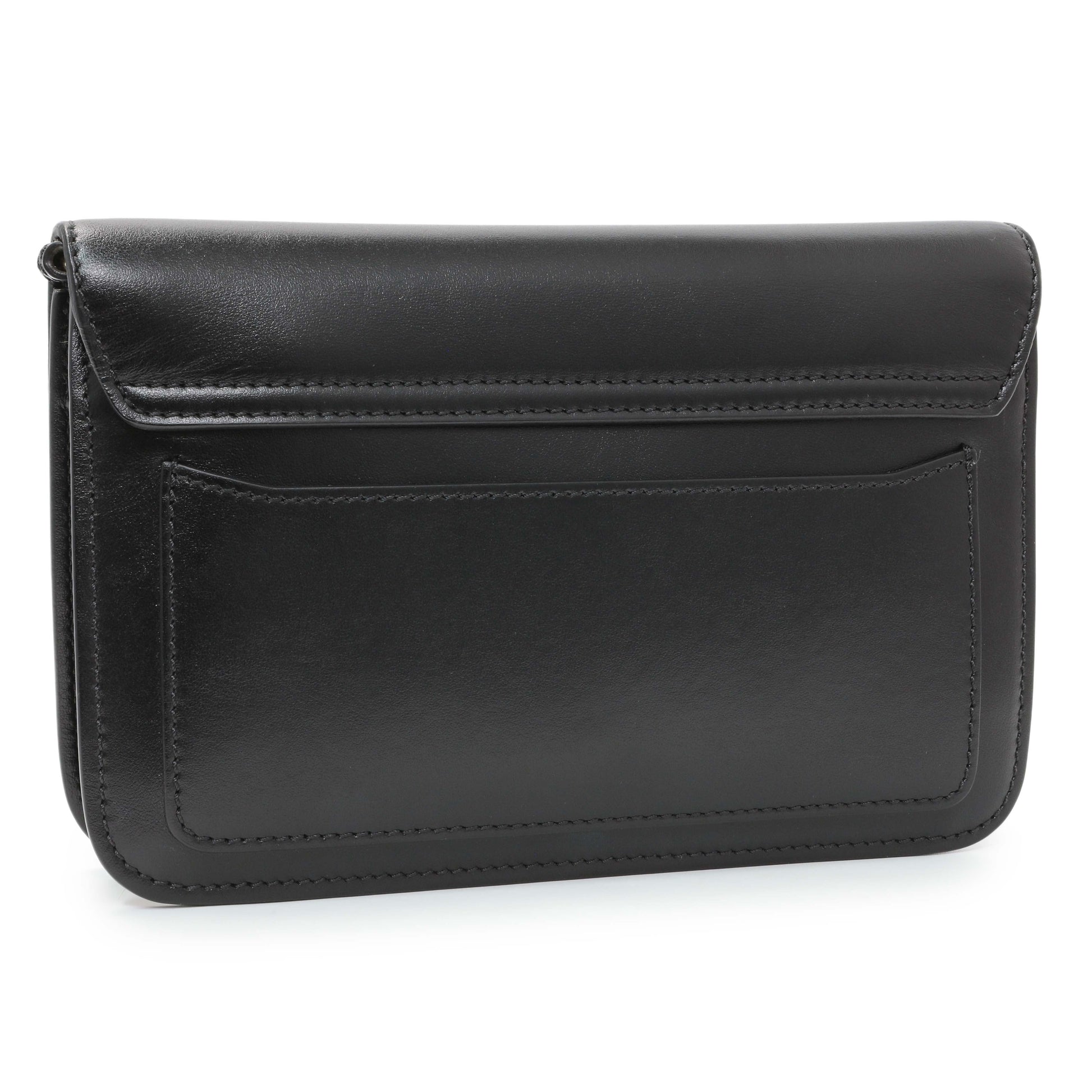 Exclusive Chloe Black Calfskin C Chain Clutch — Side View