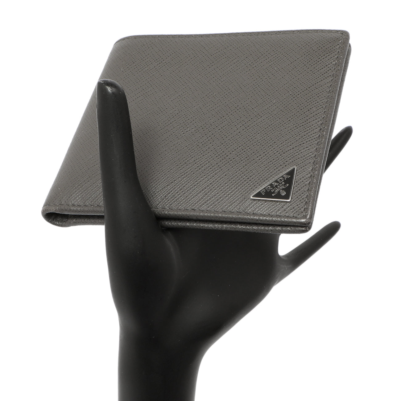 Exclusive Prada Grey Saffiano Bifold Wallet — Alternate View 11