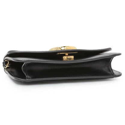 Exclusive Chloe Black Calfskin C Chain Clutch — Back View