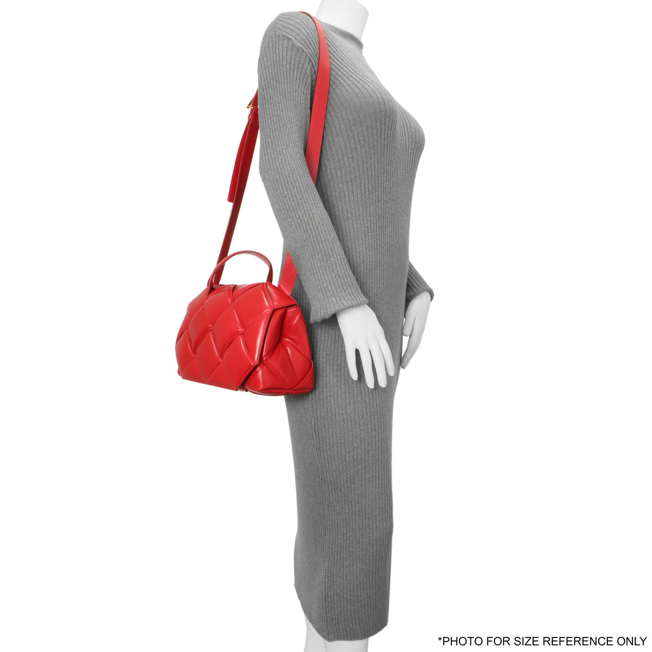 Exclusive Bottega Veneta Red Nappa Intreccio Padded Top Handle Shoulder Bag — Alternate View 7