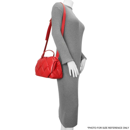 Exclusive Bottega Veneta Red Nappa Intreccio Padded Top Handle Shoulder Bag — Alternate View 7