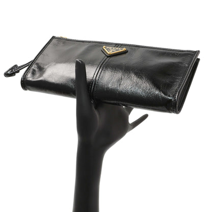 Exclusive Prada Black Lux Calfskin Pouch — Lifestyle View