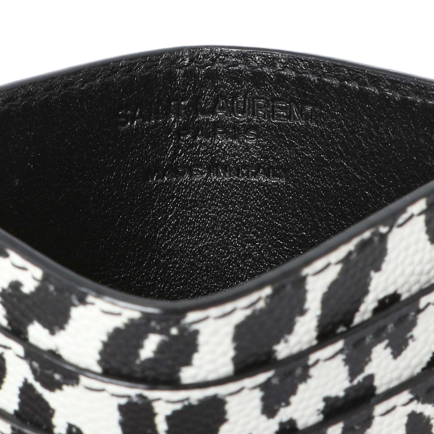 Exclusive Saint Laurent Grain De Poudre Baby Cat Print Card Case — Detail View
