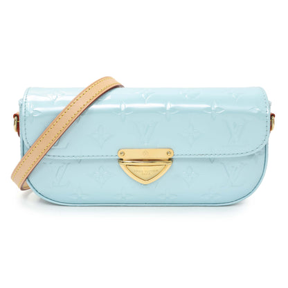 Exclusive Louis Vuitton Light Blue Vernis Malibu Pochette — Front View
