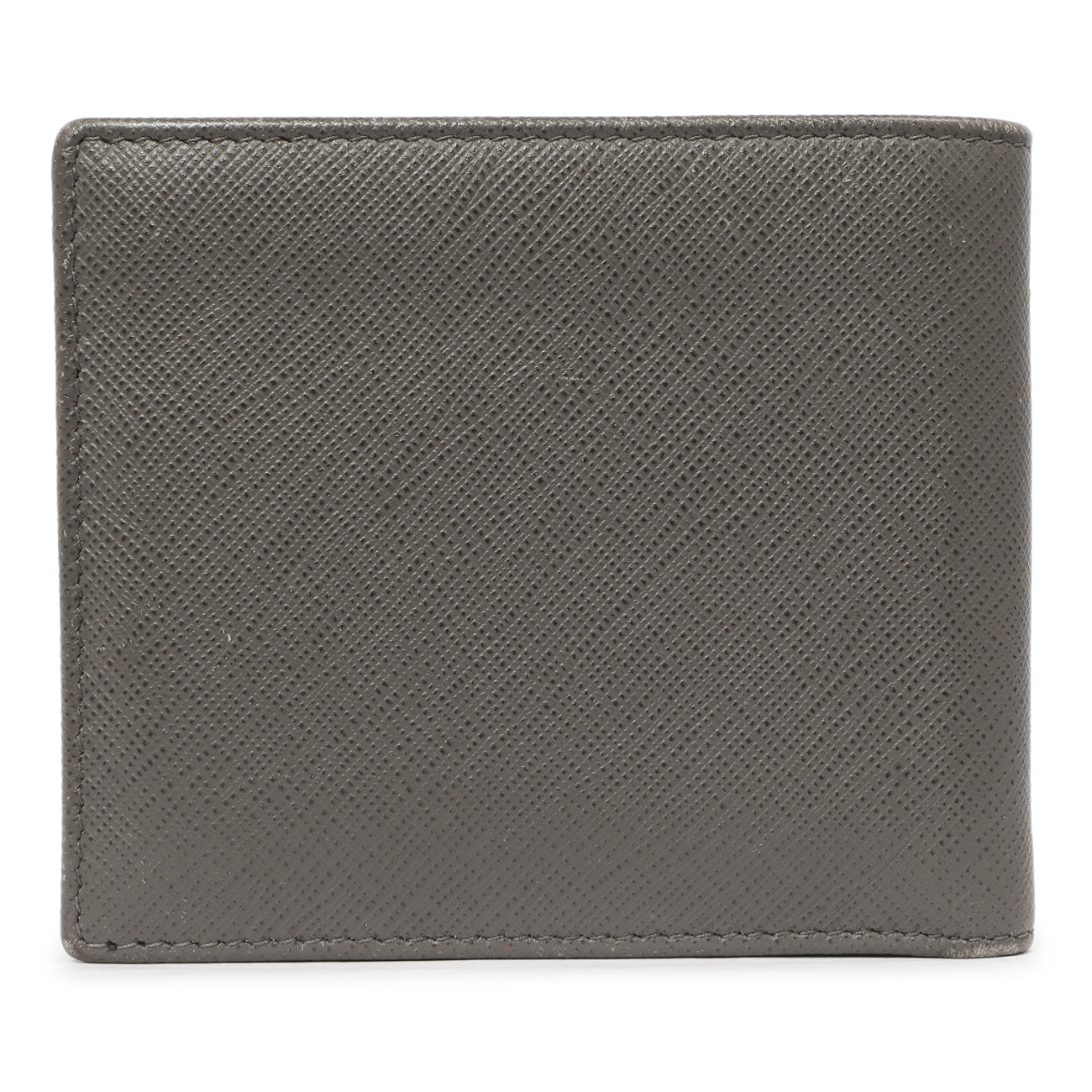 Exclusive Prada Grey Saffiano Bifold Wallet — Side View