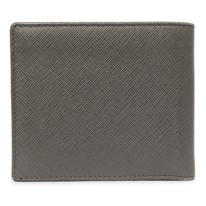 Exclusive Prada Grey Saffiano Bifold Wallet — Side View