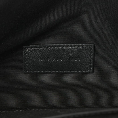 Exclusive Saint Laurent Dark Beige Grain De Poudre Matelasse Chevron Monogram Cassandre Flap Pouch — Lifestyle View