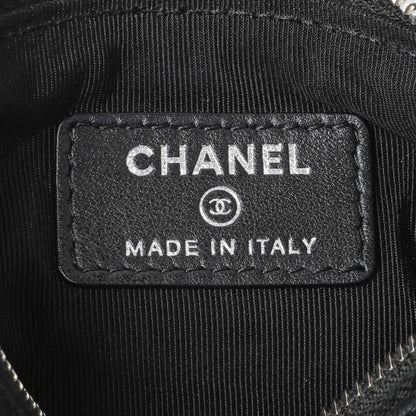 Exclusive Chanel Black Calfskin Tassel Small Cosmetic Pouch — Detail View