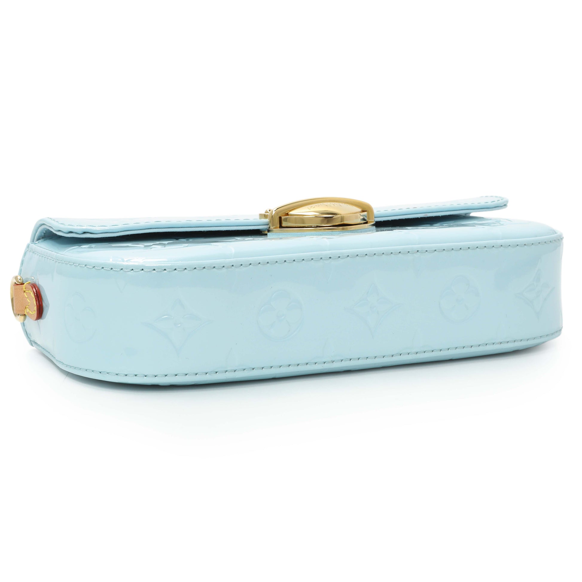 Exclusive Louis Vuitton Light Blue Vernis Malibu Pochette — Back View