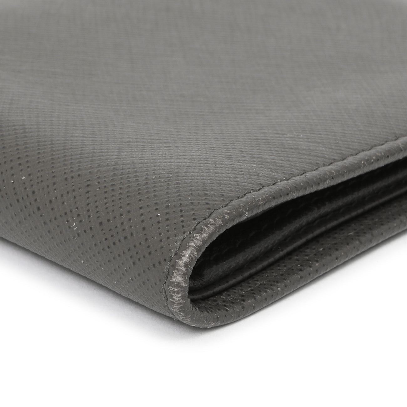 Exclusive Prada Grey Saffiano Bifold Wallet — Lifestyle View