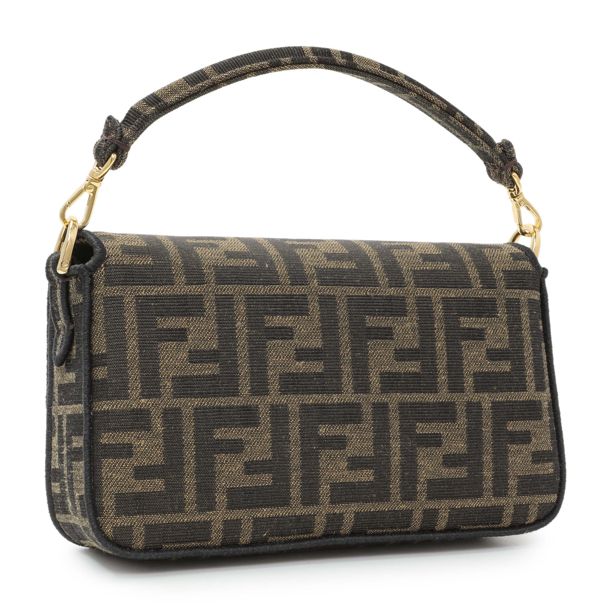 Exclusive Fendi Fabric Jacquard FF 1974 Mini Baguette — Side View