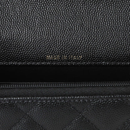Exclusive Chanel Black Quilted Caviar Trendy Handle Clutch with Chain — Lifestyle View