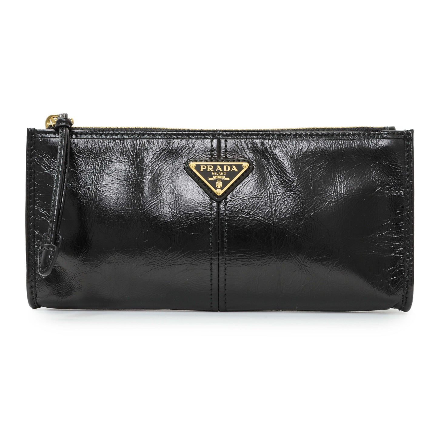 Exclusive Prada Black Lux Calfskin Pouch — Front View